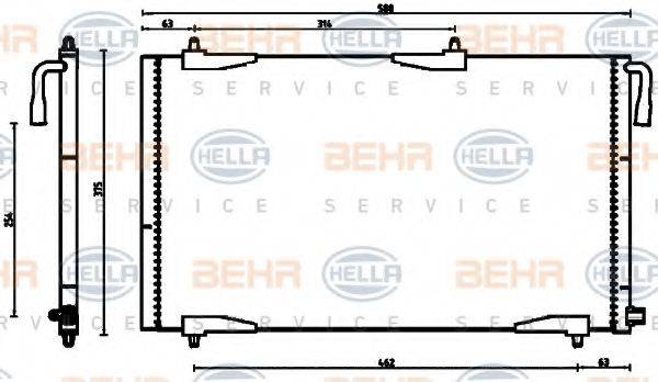 BEHR HELLA SERVICE 8FC351304501 Конденсатор, кондиціонер