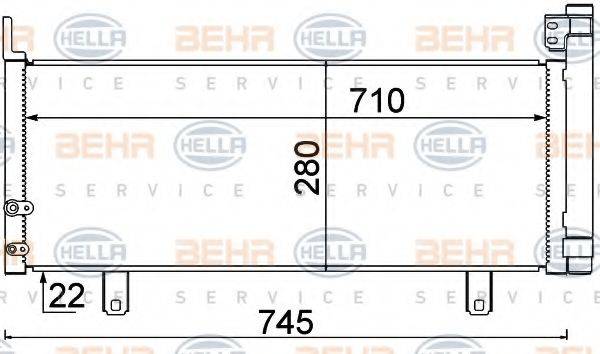 BEHR HELLA SERVICE 8FC351310651 Конденсатор, кондиціонер
