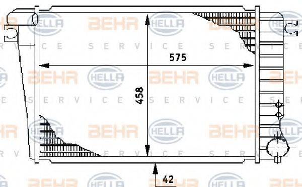 BEHR HELLA SERVICE 8MK376710691 Радіатор, охолодження двигуна
