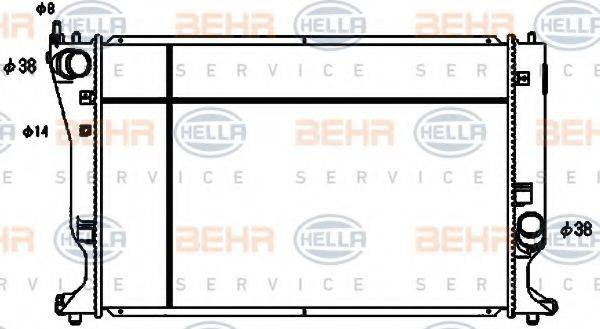 BEHR HELLA SERVICE 8MK376753741 Радіатор, охолодження двигуна