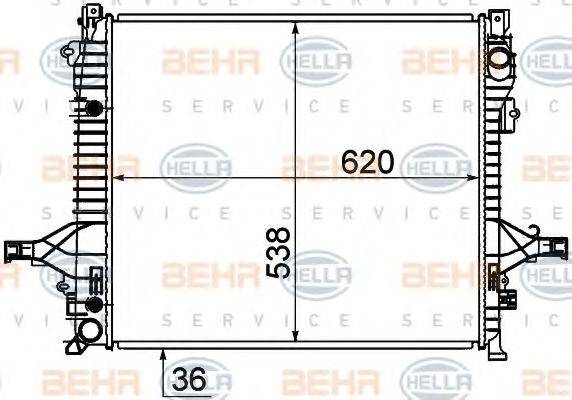 BEHR HELLA SERVICE 8MK376756481 Радіатор, охолодження двигуна