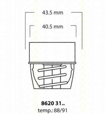 TRISCAN 86203191 Термостат, охолоджуюча рідина