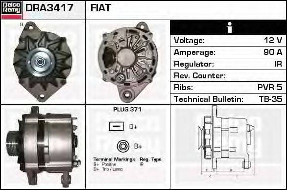 DELCO REMY DRA3417 Генератор