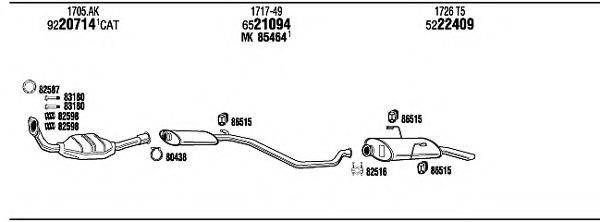 WALKER PE85042 Система випуску ОГ