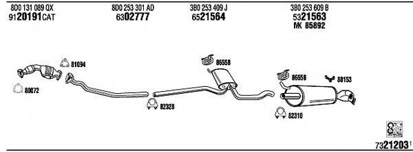 WALKER VW00019 Система випуску ОГ