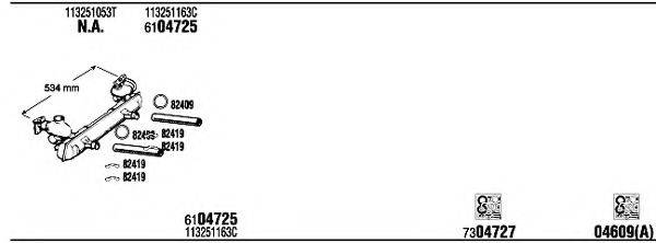 WALKER VW70311C Система випуску ОГ