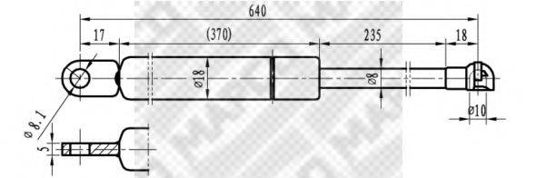 MAPCO 91810 Газова пружина, кришка багажника