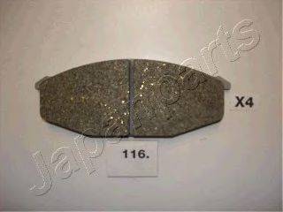 JAPANPARTS PA116AF Комплект гальмівних колодок, дискове гальмо