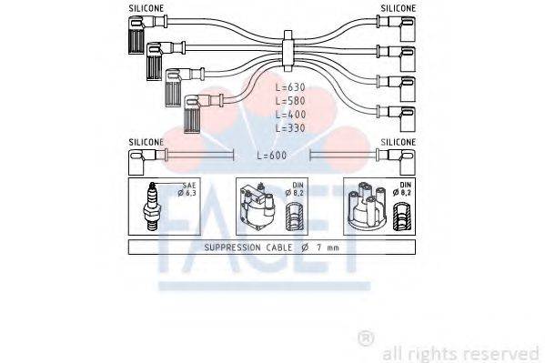 FACET 49002 Комплект дротів запалювання