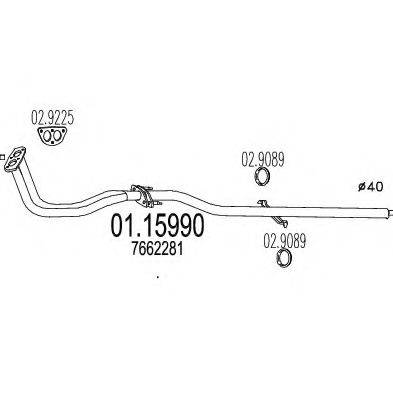 MTS 0115990 Труба вихлопного газу