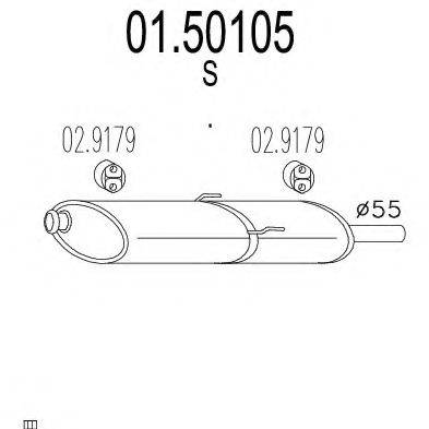 MTS 0150105 Середній глушник вихлопних газів