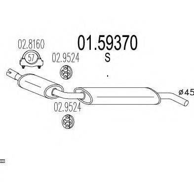 MTS 0159370 Середній глушник вихлопних газів