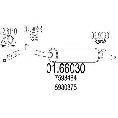 MTS 0166030 Глушник вихлопних газів кінцевий