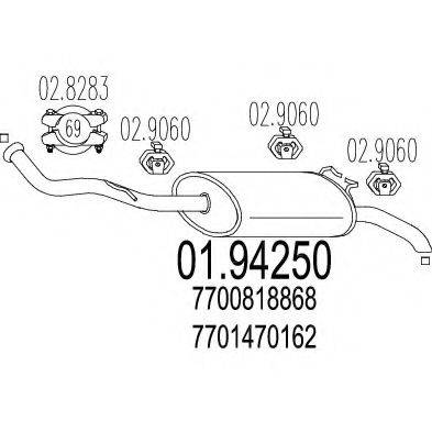 MTS 0194250 Глушник вихлопних газів кінцевий