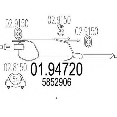 MTS 0194720 Глушник вихлопних газів кінцевий