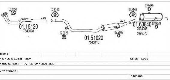 MTS C100498013215 Система випуску ОГ