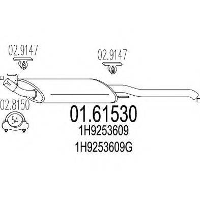 MTS 0161530 Глушник вихлопних газів кінцевий