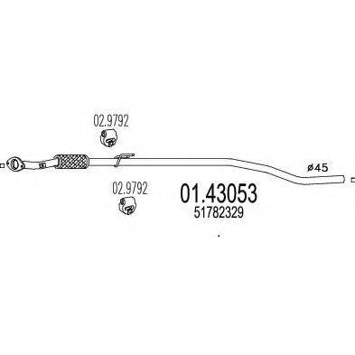 MTS 0143053 Труба вихлопного газу