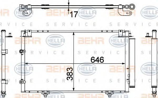 HELLA 8FC351307391 Конденсатор, кондиціонер