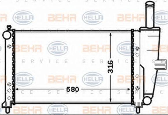 HELLA 8MK376767611 Радіатор, охолодження двигуна