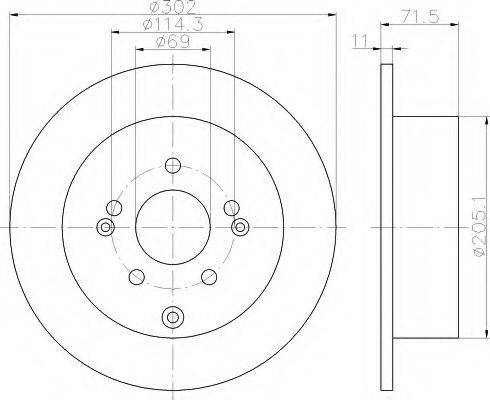 HELLA 8DD355114471 гальмівний диск