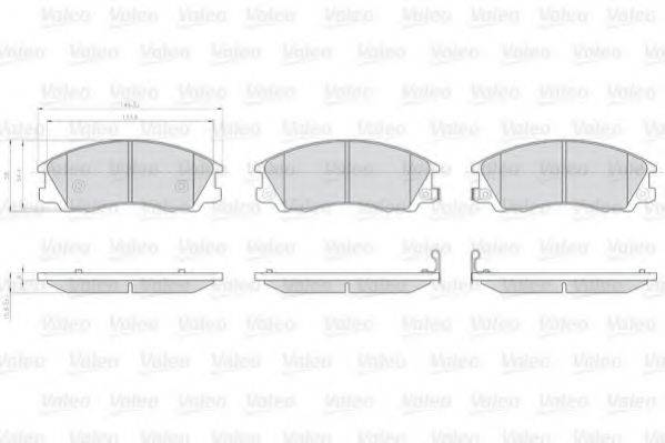 VALEO 872059 Комплект гальмівних колодок, дискове гальмо