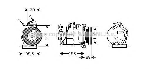 AVA QUALITY COOLING VOAK143 Компресор, кондиціонер