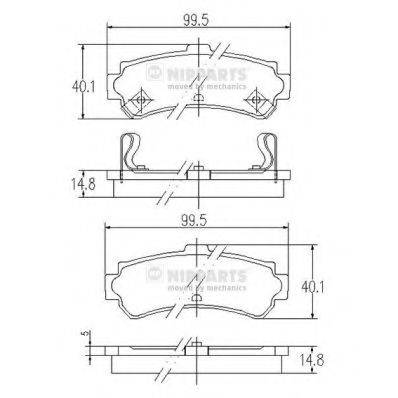 NIPPARTS J3611039 Комплект гальмівних колодок, дискове гальмо
