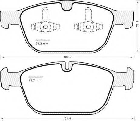 MGA 995 Комплект гальмівних колодок, дискове гальмо