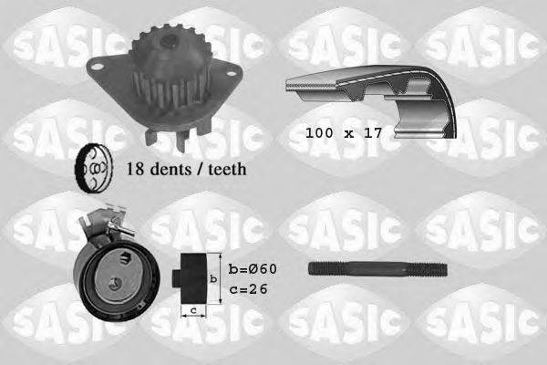 SASIC 3900002 Водяной насос + комплект зубчатого ремня