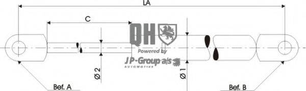 JP GROUP 1181210709 Газова пружина, капот