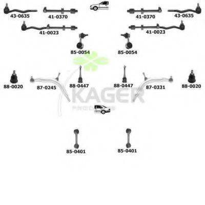 KAGER 800380 Підвіска колеса