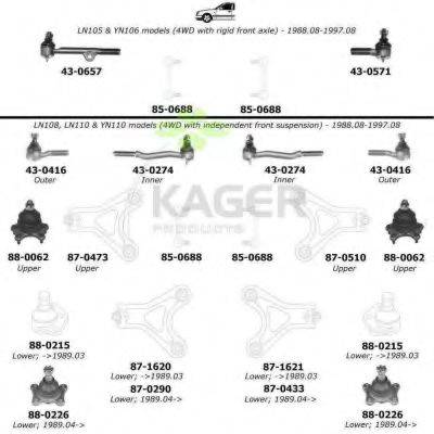 KAGER 800973 Підвіска колеса