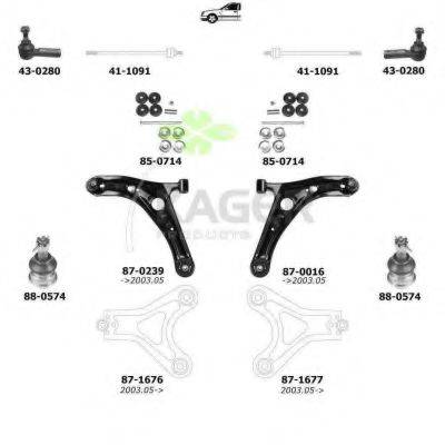 KAGER 801040 Підвіска колеса