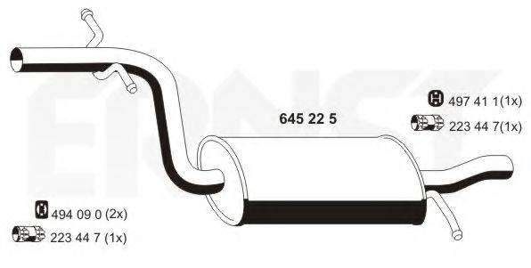 ERNST 645225 Середній глушник вихлопних газів