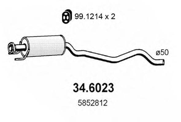 ASSO 346023 Середній глушник вихлопних газів