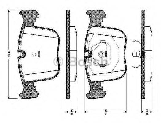 BOSCH 0986TB2664 Комплект гальмівних колодок, дискове гальмо