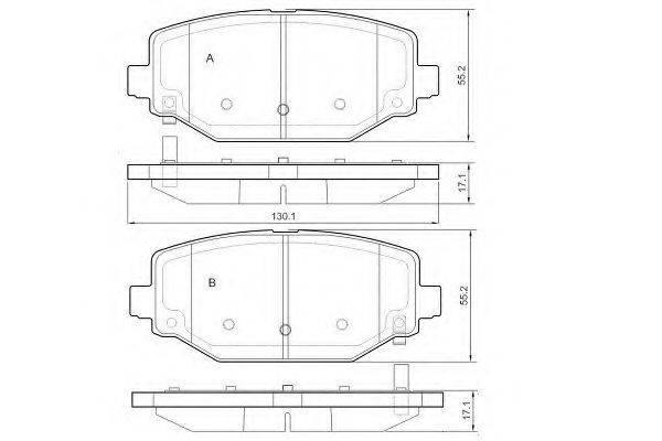 E.T.F. 121544 Комплект гальмівних колодок, дискове гальмо