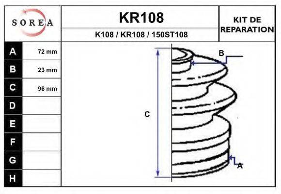 EAI KR108 Комплект пильника, приводний вал