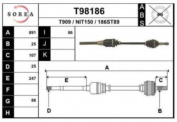 EAI T98186 Приводний вал
