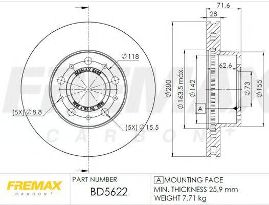 FREMAX BD5622 гальмівний диск