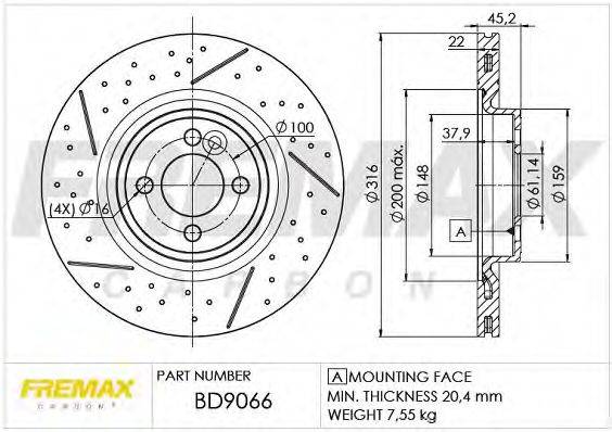 FREMAX BD9066 Тормозной диск