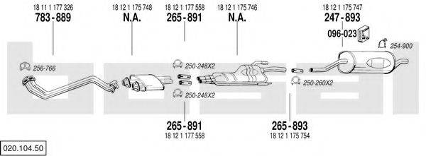 BOSAL 02010450 Система випуску ОГ
