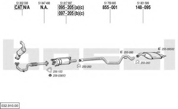 BOSAL 03291000 Система випуску ОГ