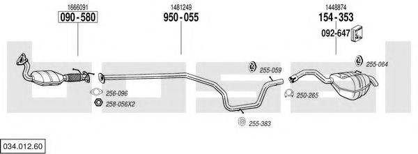 BOSAL 03401260 Система випуску ОГ