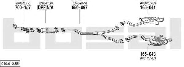 BOSAL 04001255 Система випуску ОГ