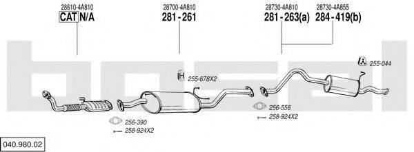 BOSAL 04098002 Система випуску ОГ