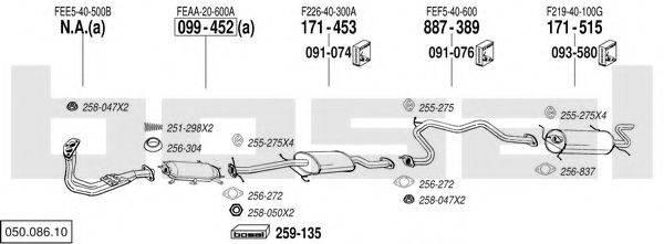 BOSAL 05008610 Система випуску ОГ