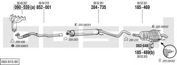 BOSAL 06091090 Система випуску ОГ