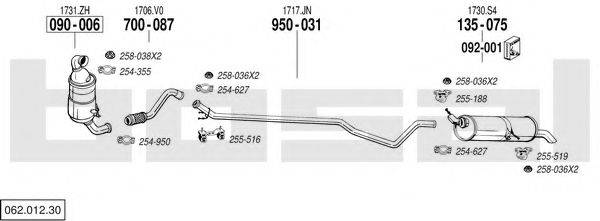 BOSAL 06201230 Система випуску ОГ